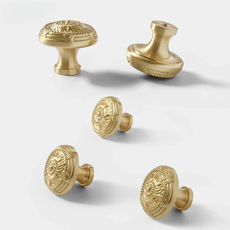 Brass Single Hole Cabinet Handle | Gold Copper Luxury Furniture