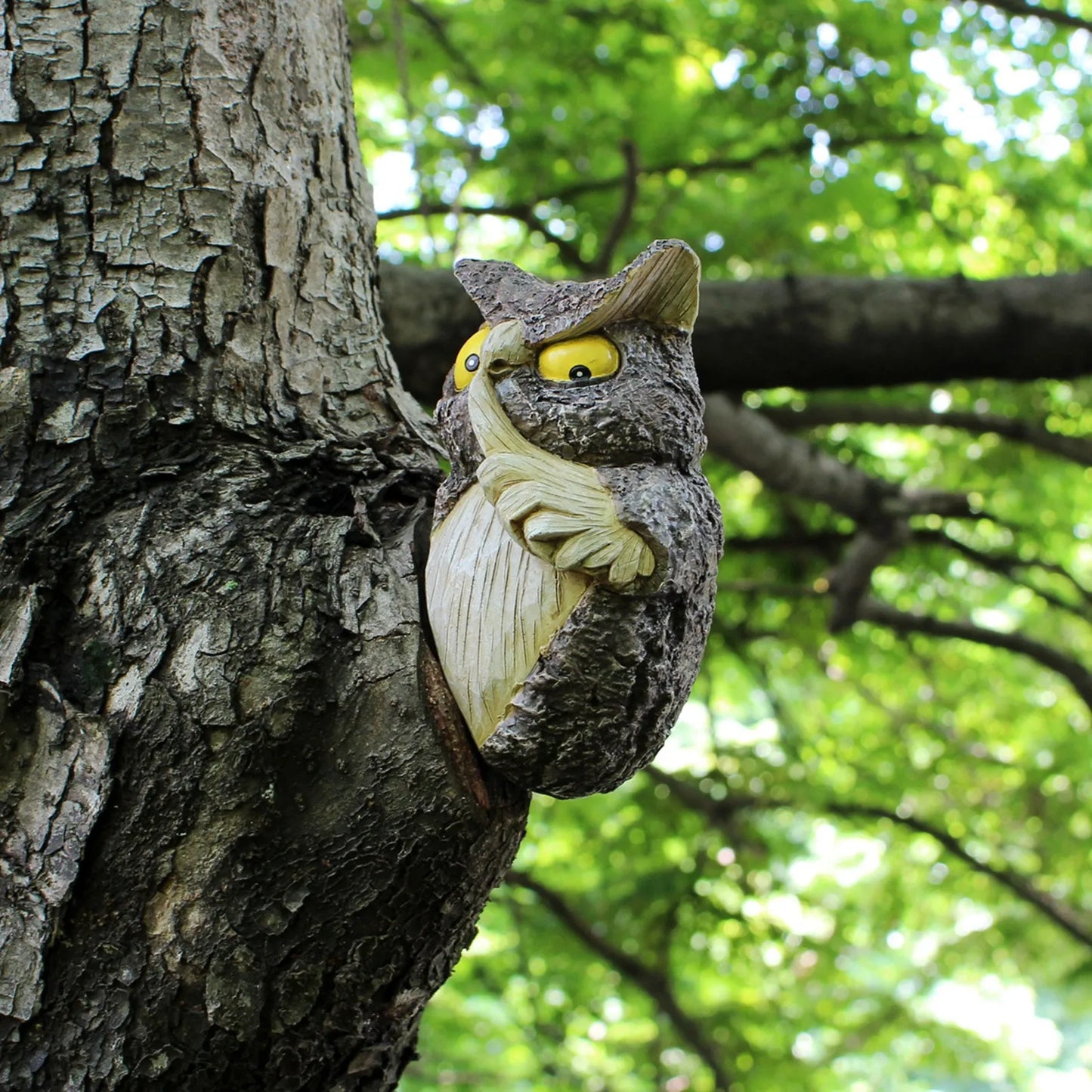 Owl Tree Hanging Garden Ornament – Resin Animal Decoration