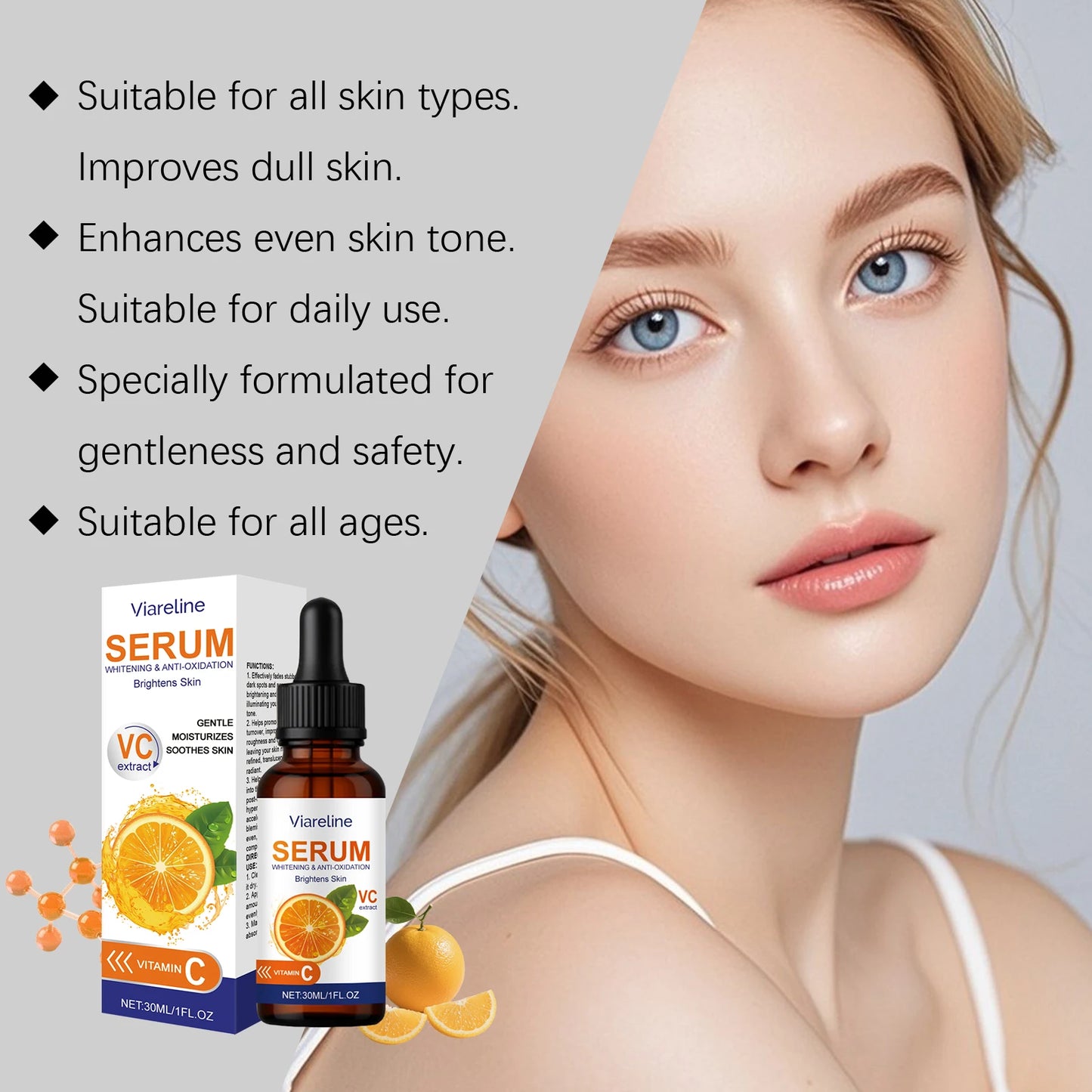Viareline Vitamin C Facial Serum – Brighten & Fade Acne Marks
