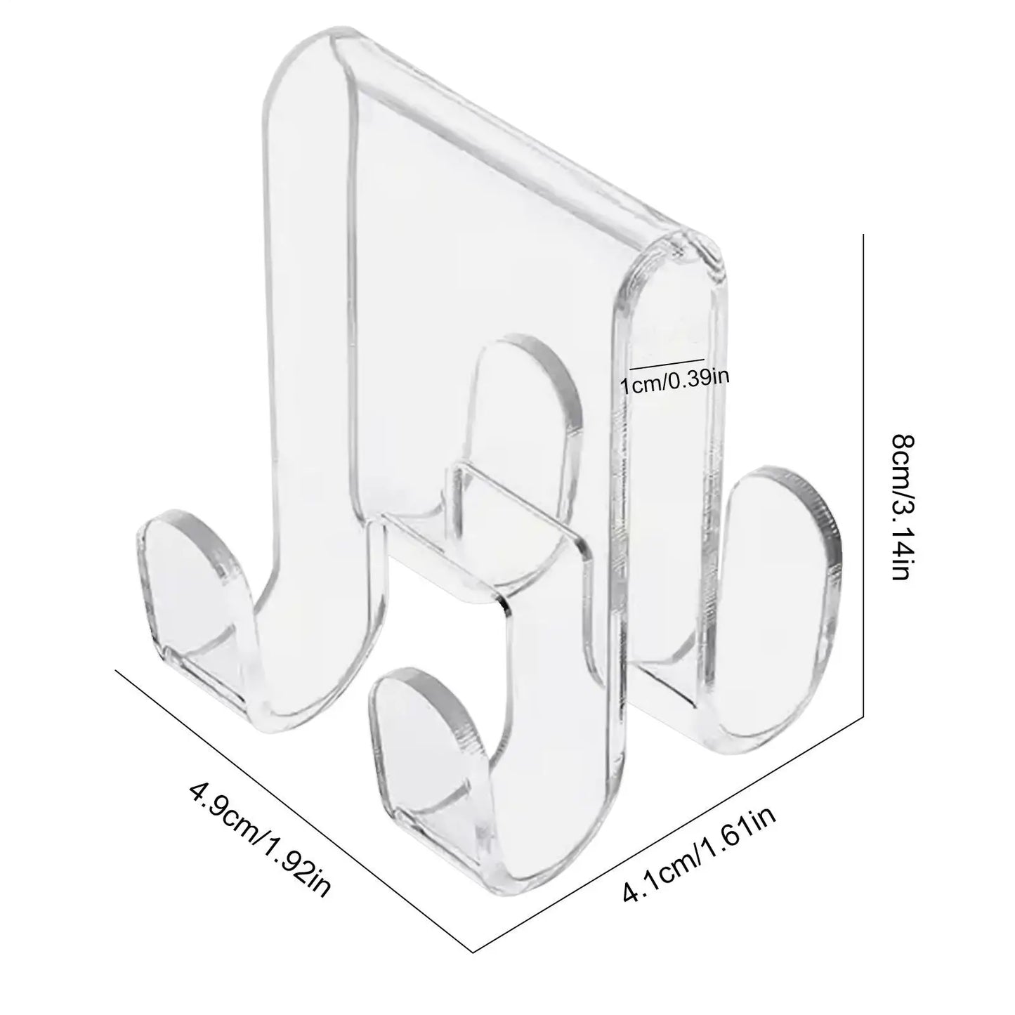 Acrylic Shower Door Towel Hooks – Clear Over Glass Hook