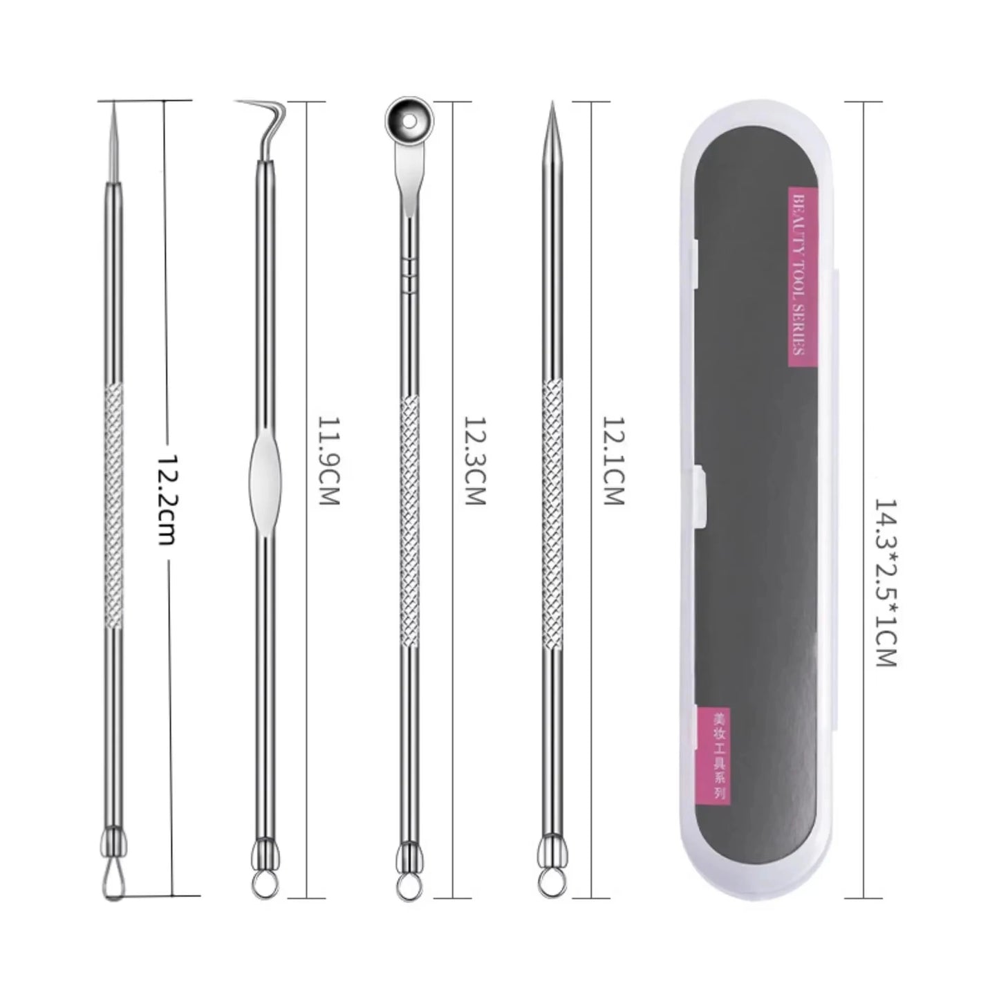 Multifunctional Blackhead Removal Kit Including Acne Needle Facial Pore Cleanser Dark Spot Cleaning Skin Care Tool 4 Piece Set Peaceful Pleasures Health and Wellness