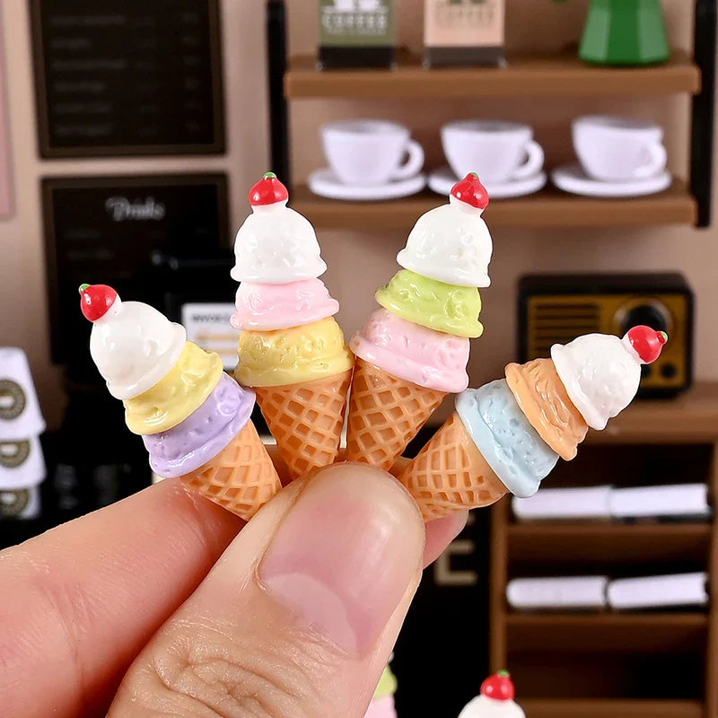 Dollhouse Miniature Ice Cream Stand & Cone Holder 1:12 Scale