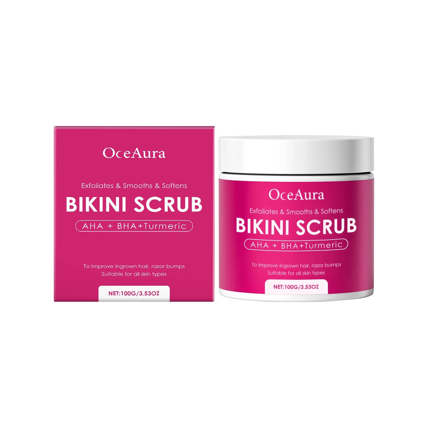 OceAura Turmeric Body Scrub | AHA BHA Exfoliator for Smooth Skin