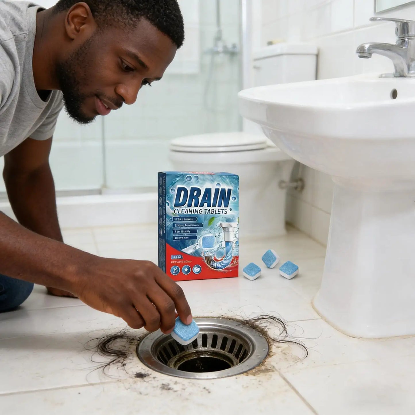 Drain Cleaning Tablets 24pc – Clog Remover, Safe for All Pipes