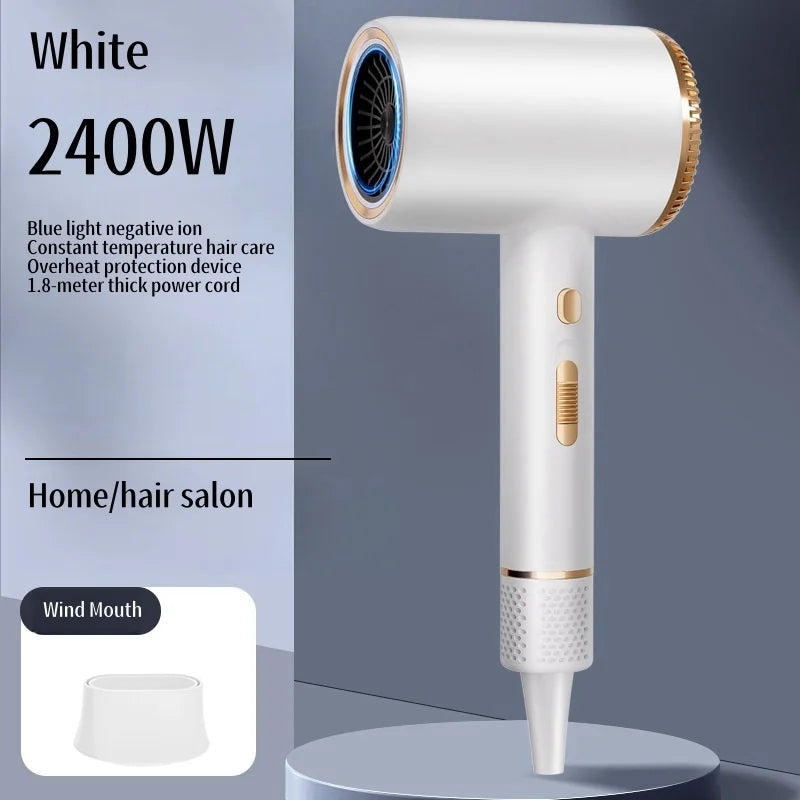 New Hair Salon Hair Dryer EU/UK Plug High-Power Quick Drying Net Red Blue Light Hair Salon Home Silent Hammer Hair Dryer Peaceful Pleasures Health and Wellness White 1 AU