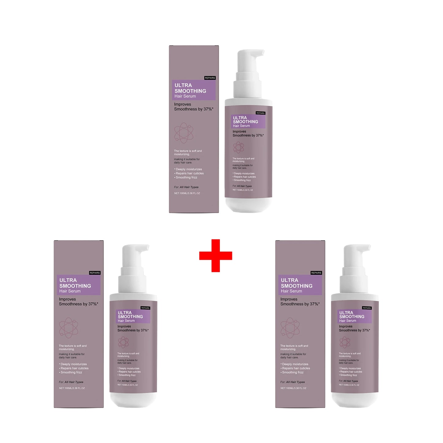 37% Smoothing Hair Serum for Dry & Frizzy Hair Anti-Frizz & Cuticle Repair Serum Prevent Hair Loss Reduce Breakage Hair Care Peaceful Pleasures Health and Wellness 3pcs