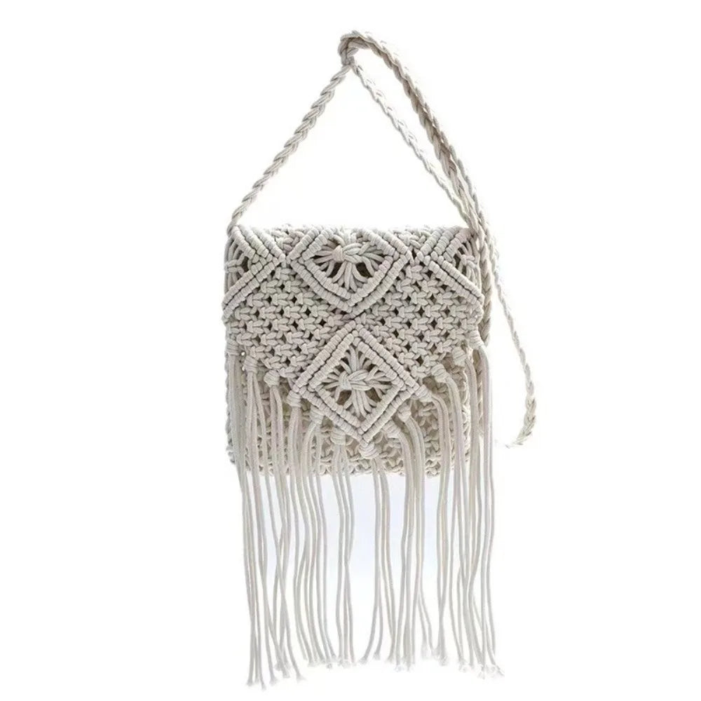 Bohemian Woven Tassel Shoulder Bag | Women's Crossbody Purse