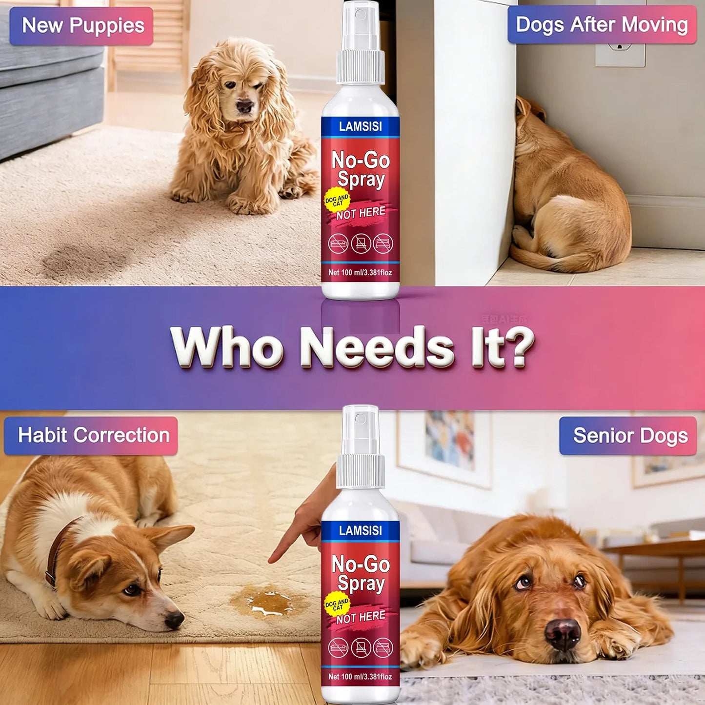 No-Go Spray for Dogs & Cats – 100ml Natural Pet Deterrent