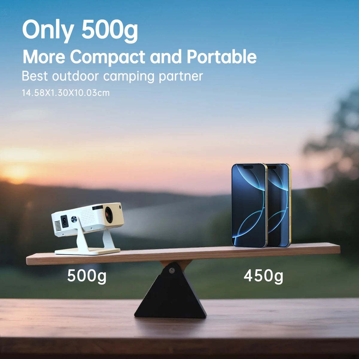Mini Projector 1080P HD 280 ANSI, Portable Movie Projector 1GB 8GB Android 10 Cinema Projector with Wifi6 BT5.2,For Outdoor Home Peaceful Pleasures Health and Wellness