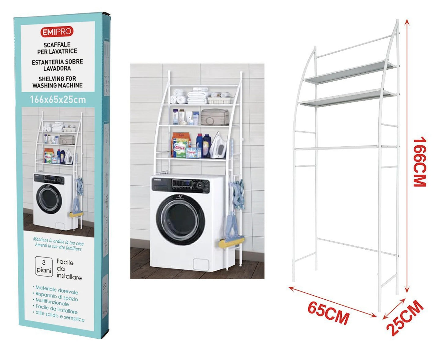 3-Tier Over Washing Machine Shelf | Waterproof Storage Rack