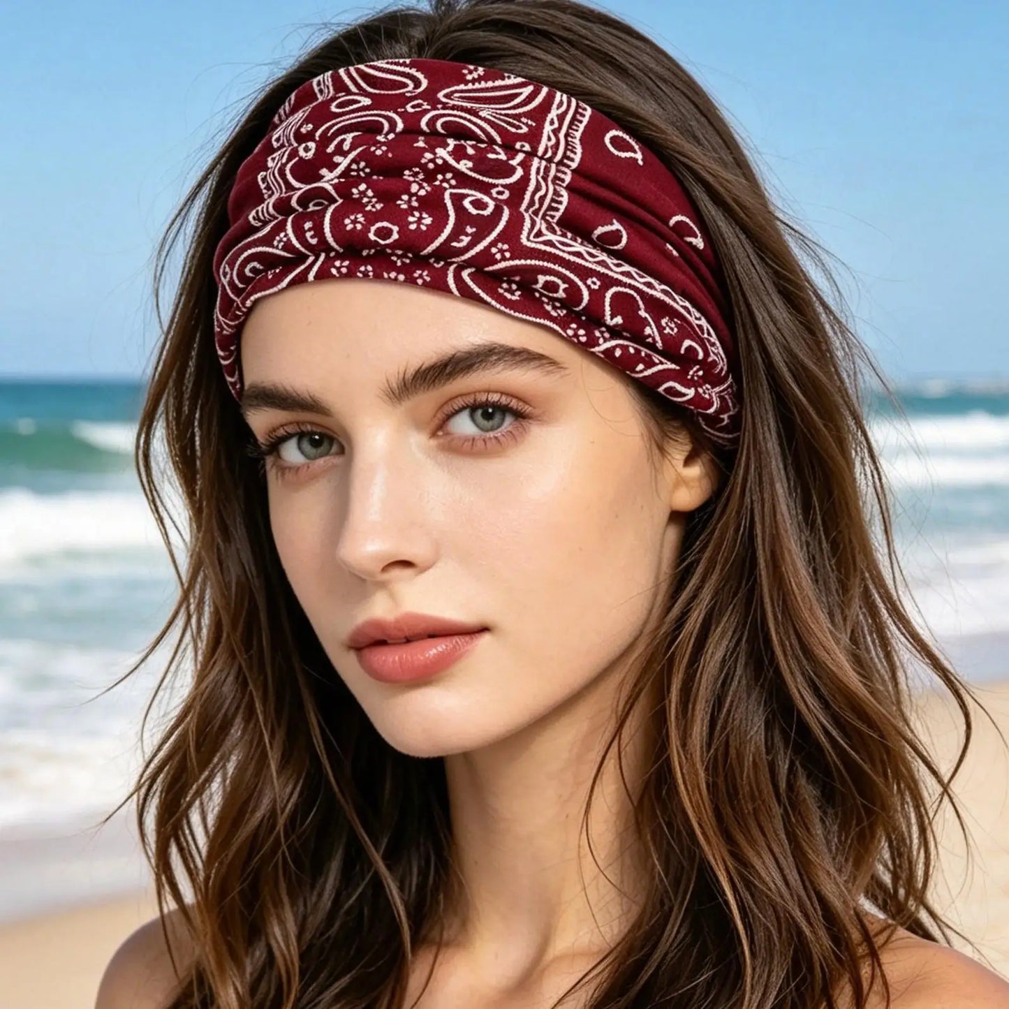 6-Pack Boho Twisted Wide Headbands for Women – Yoga & Workout