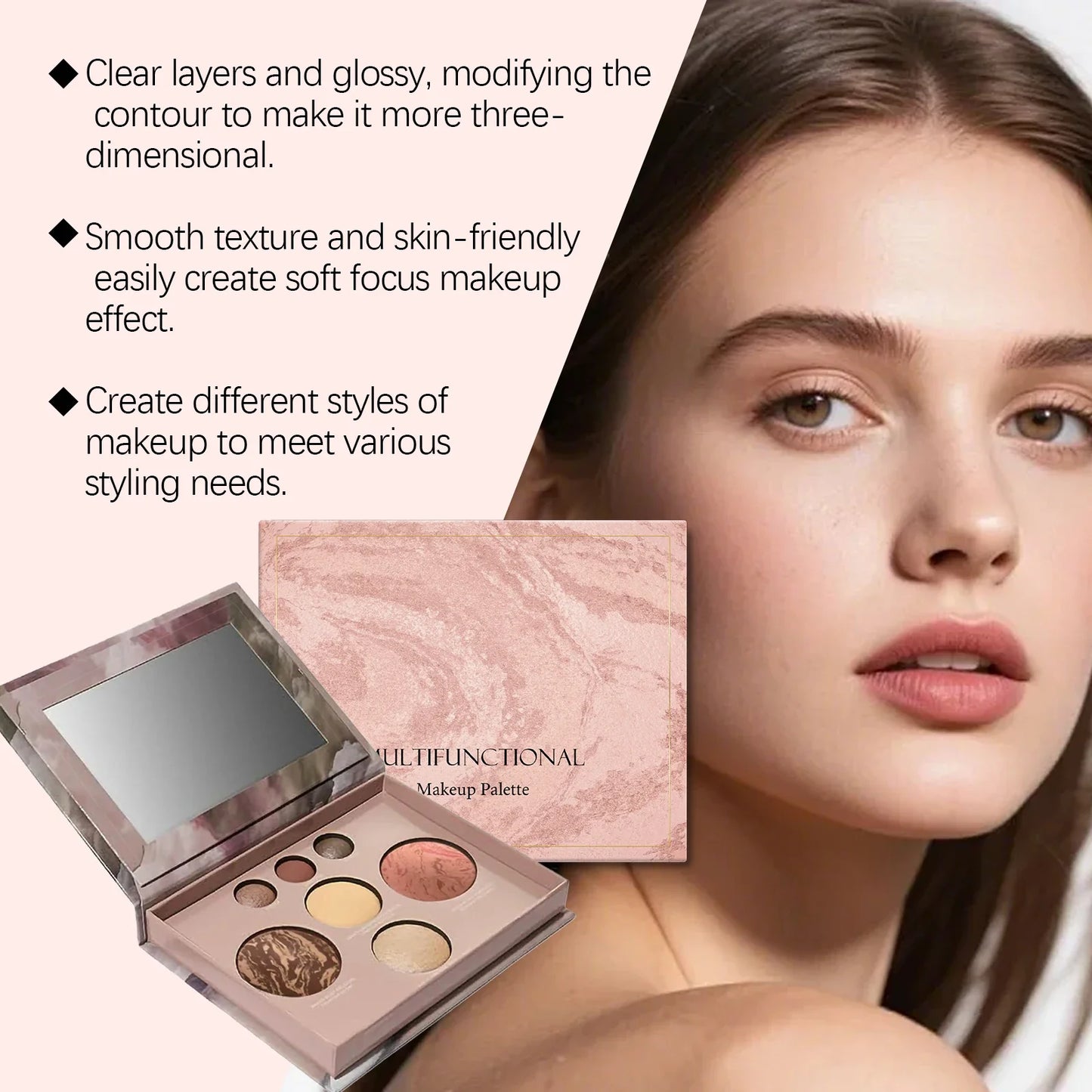 Matte & Shimmer Makeup Palette – Highlighter Blush Contour Face Makeup Palette Oasis Select