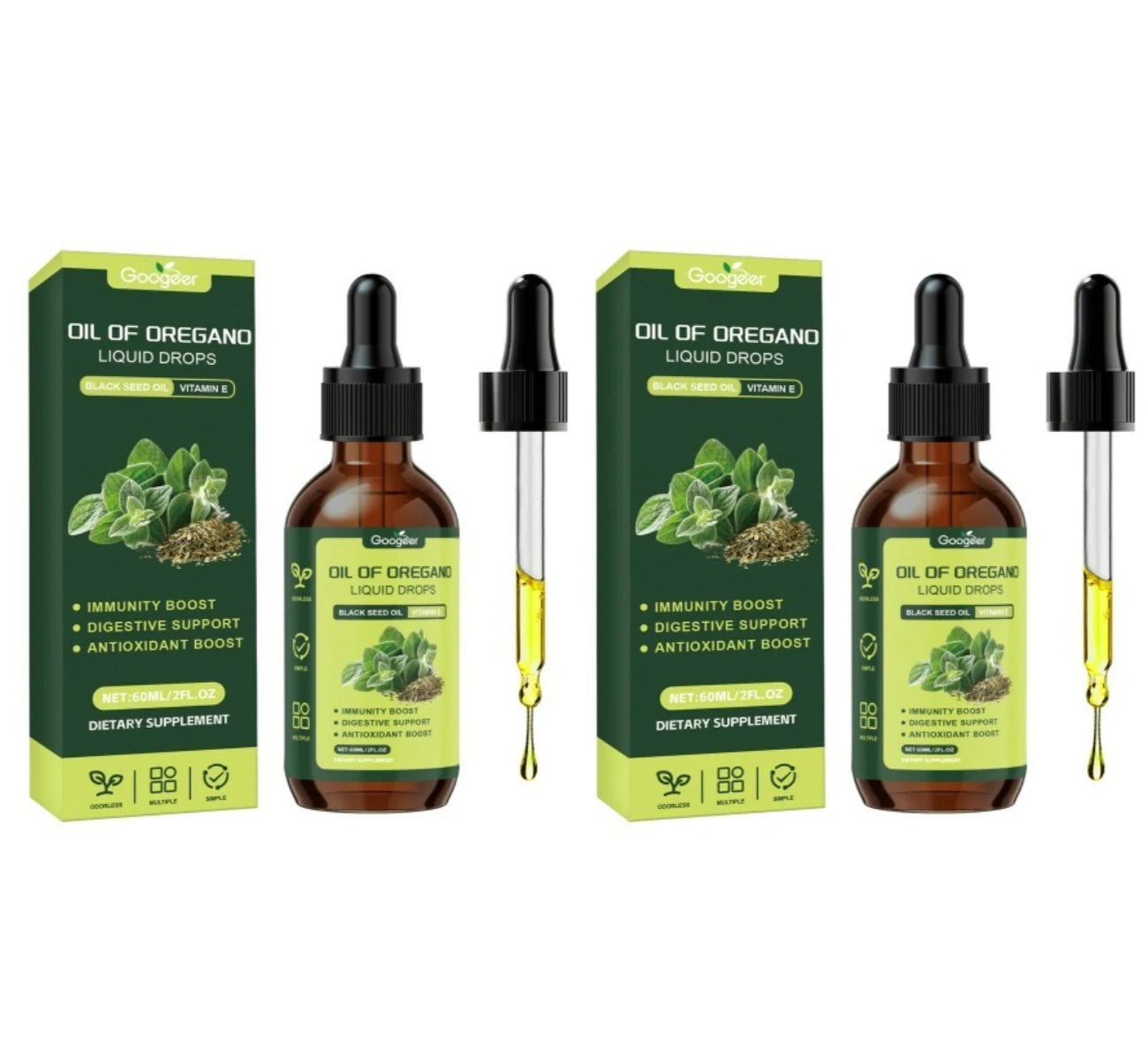 Oregano Oil Liquid Drops | Herbal Immune Support Supplement