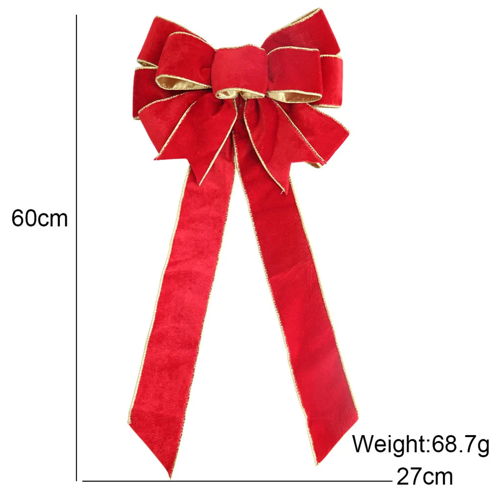 Christmas Flannelette Bow | Xmas Tree & Party Decor
