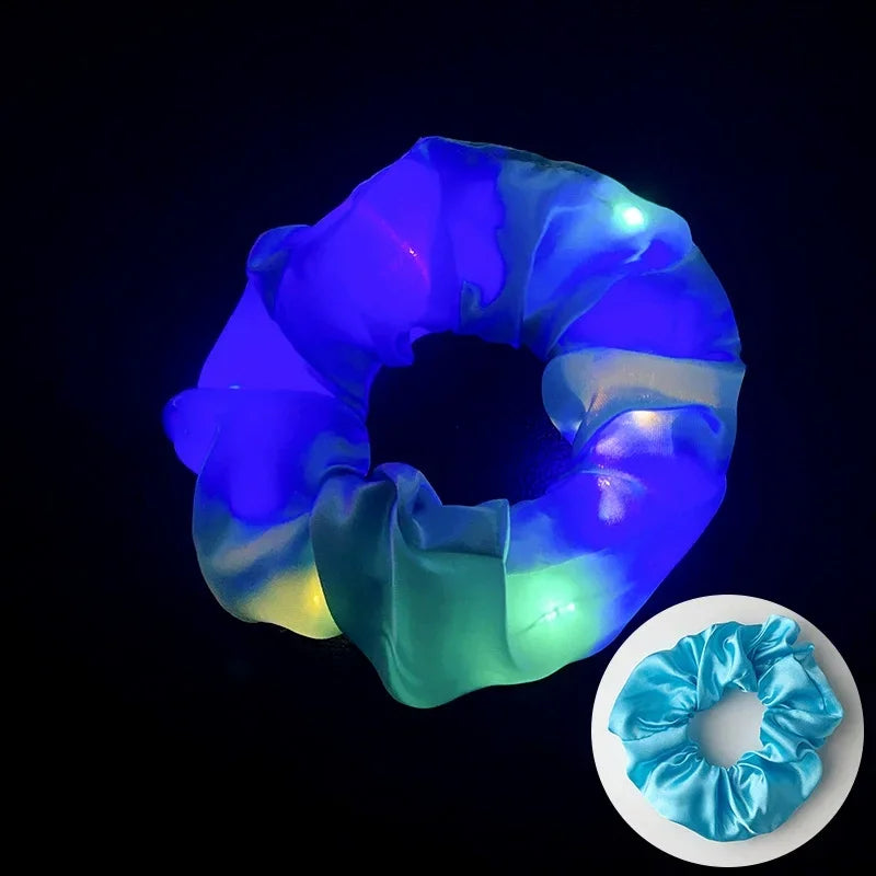 LED Glow Sausage Hair Tie Headband – Light-Up Party Hairband