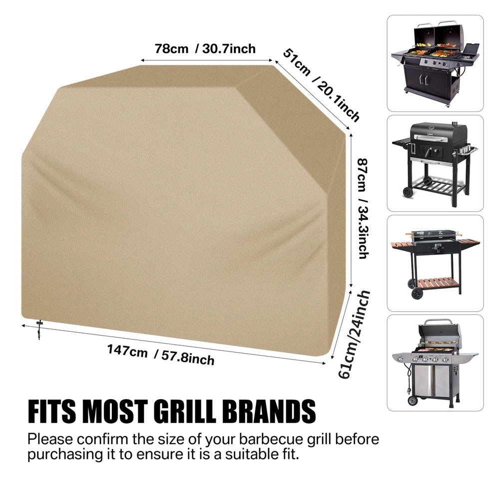4 Style Large Grill Cover Rip-Proof Garden Waterproof BBQ Gas Furniture Covers Anti-UV Fade Resistant Adjustable Cover Black Peaceful Pleasures Health and Wellness JC208IAF 1pcs