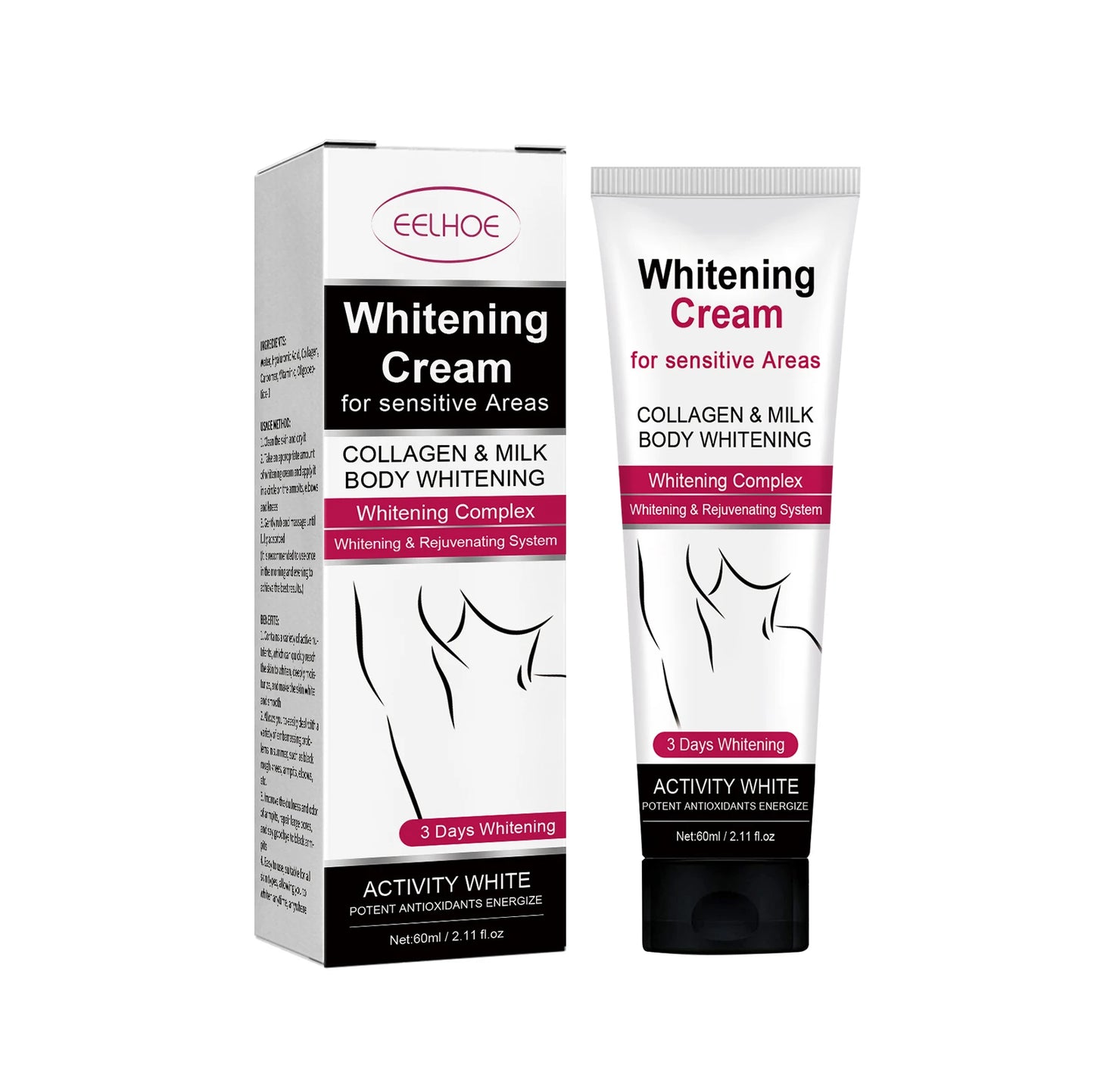 Skin Brightening Cream for Underarms, Thighs & Joints – 60ml Peaceful Pleasures Health and Wellness
