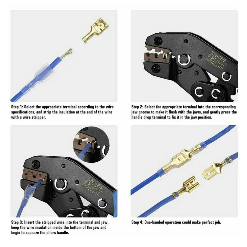 1000pc Crimp Terminal Kit – 2.8/4.8/6.3mm Spade Connectors