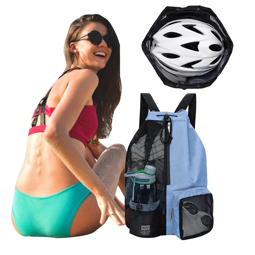 Mesh Drawstring Backpack – Waterproof Swim & Gym Bag Drawstring Bag Peaceful Pleasures Health and Wellness