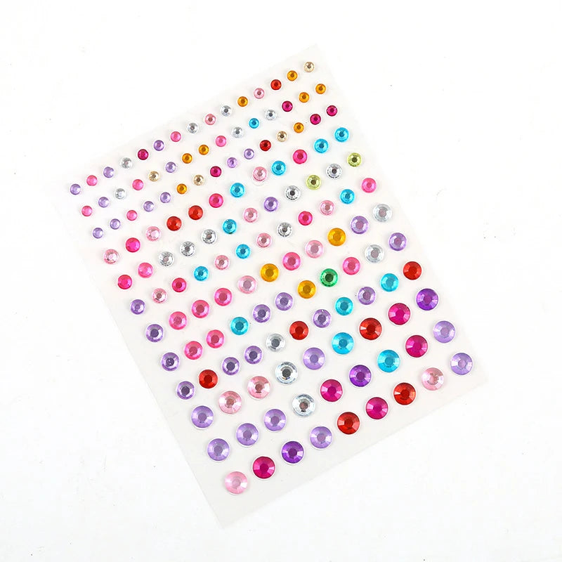 3PCS Jewel Sparkle Crystal Eye Drill Sticker Facial Beauty Decorations Holiday Makeup Crystal Diamond Stickers Color Random Peaceful Pleasures Health and Wellness