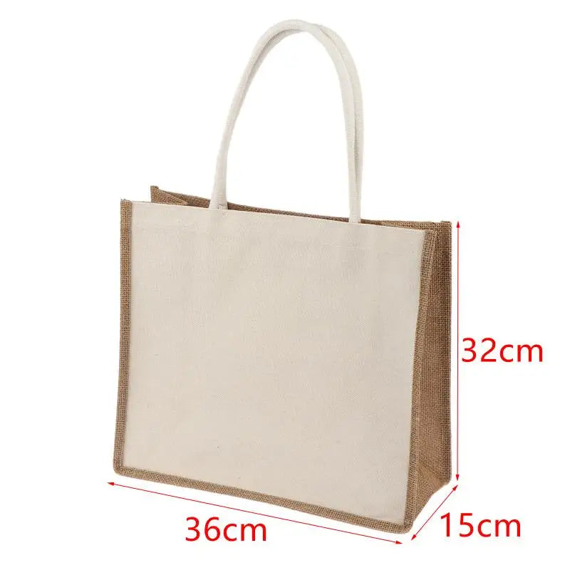 Reusable Jute Tote Bag | Beach, Grocery & Gift Shopping Bag
