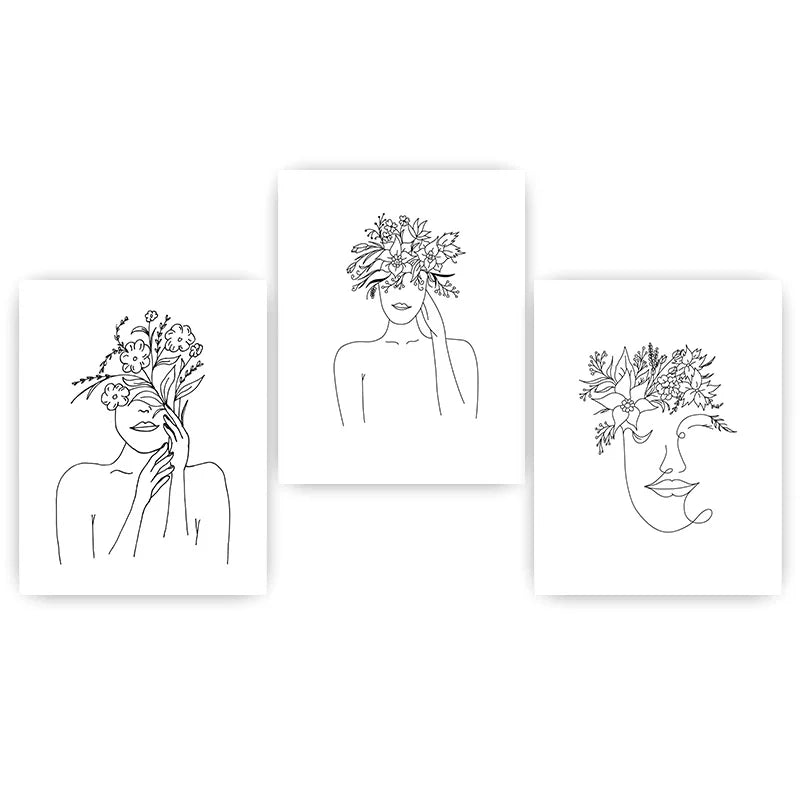 Black & White Abstract Canvas Wall Art | Modern Figure Poster Print Canvas Wall Art Peaceful Pleasures Health and Wellness 01 15x20cm No Frame China Mainland