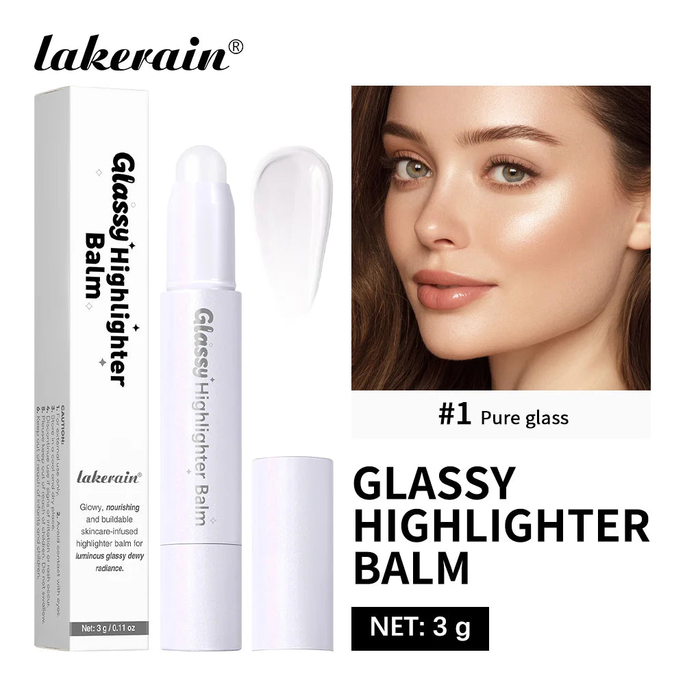 Glassy Highlighter Balm Brighten Complexion Deep Hydration Long Lasting Wear Highlighting Cream Eye Cheek Lip Body Glossy Pen Peaceful Pleasures Health and Wellness Pure Glass