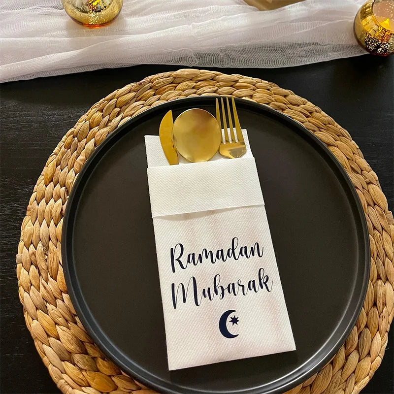 5-Pack Eid Ramadan Mubarak Paper Napkin & Cutlery Holders