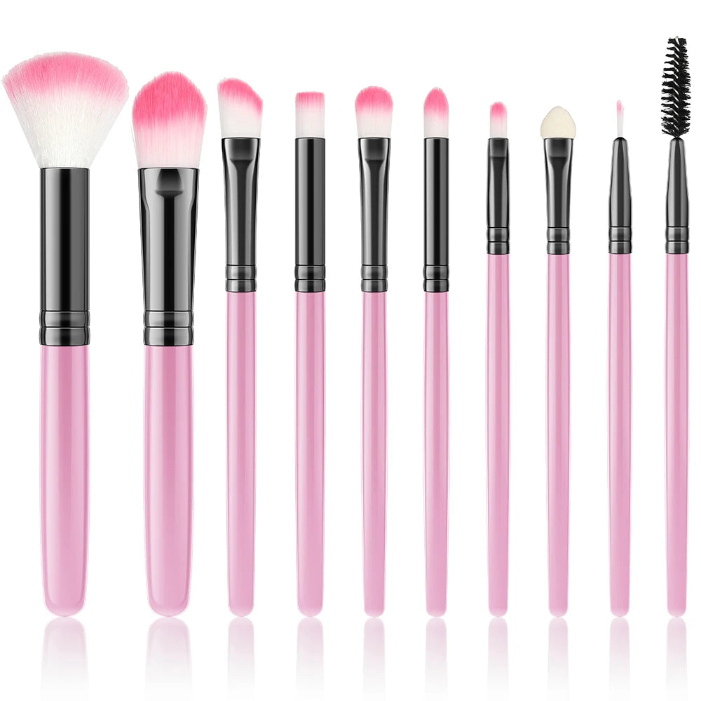 RUNTOIN 10-Piece Travel Makeup Brush Set – Soft & Fluffy Makeup Brush Set Peaceful Pleasures Health and Wellness LD2-10PCS-PK