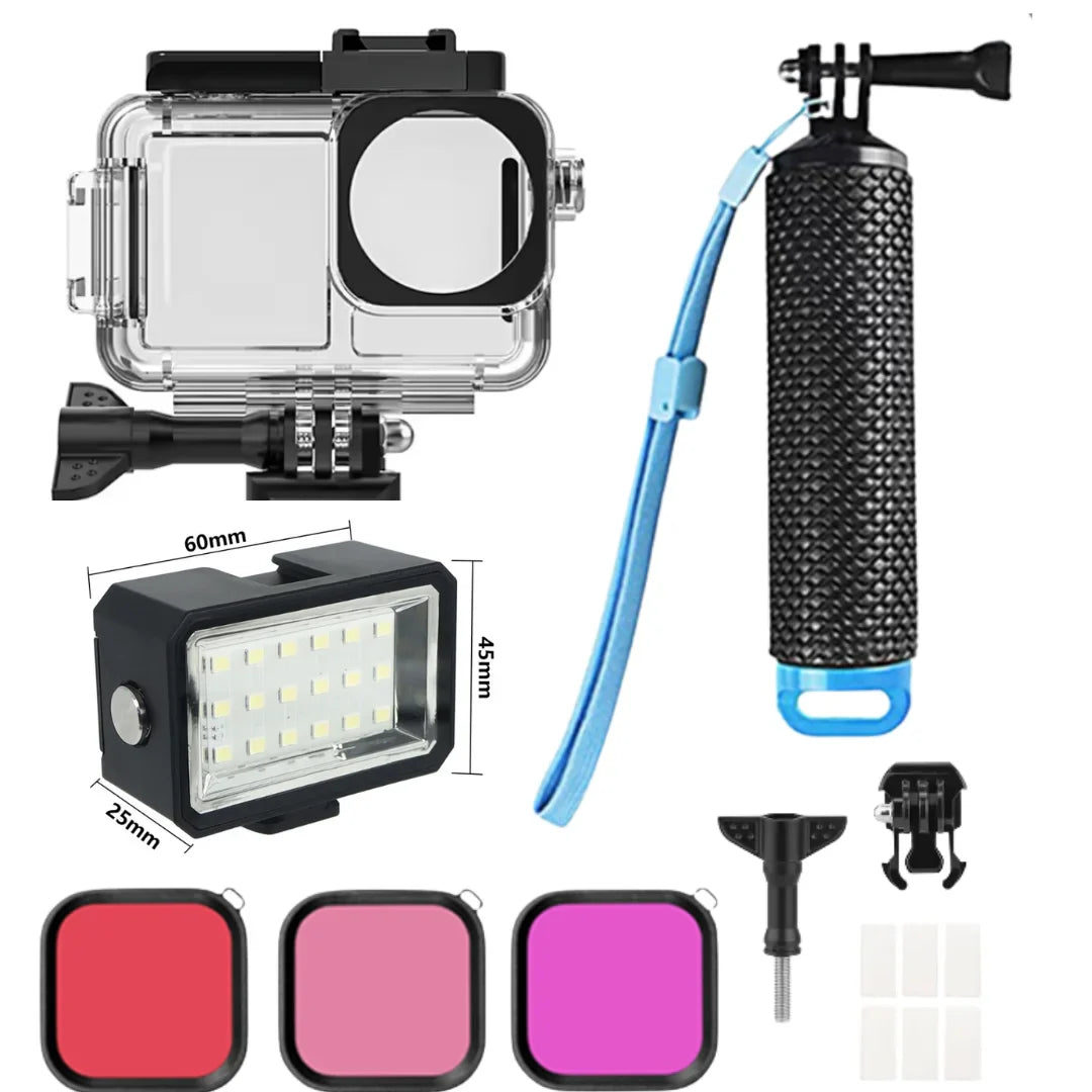 70M Dive Housing for DJI Osmo Action 6 + Underwater Fill Light