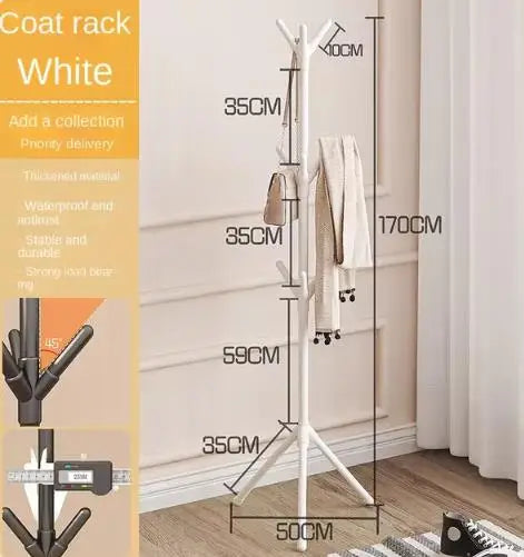 Easy To Assemble Floor Standing Irregular Hangers, Office Wrought Iron Hangers, Bedroom Vertical Hangers, Creative Lobby Hangers Peaceful Pleasures Health and Wellness WHITE