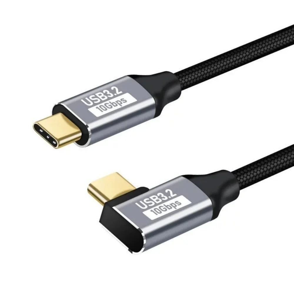USB 3.2 Gen 2 Type-C Extension Cable 100W 10Gbps 90°