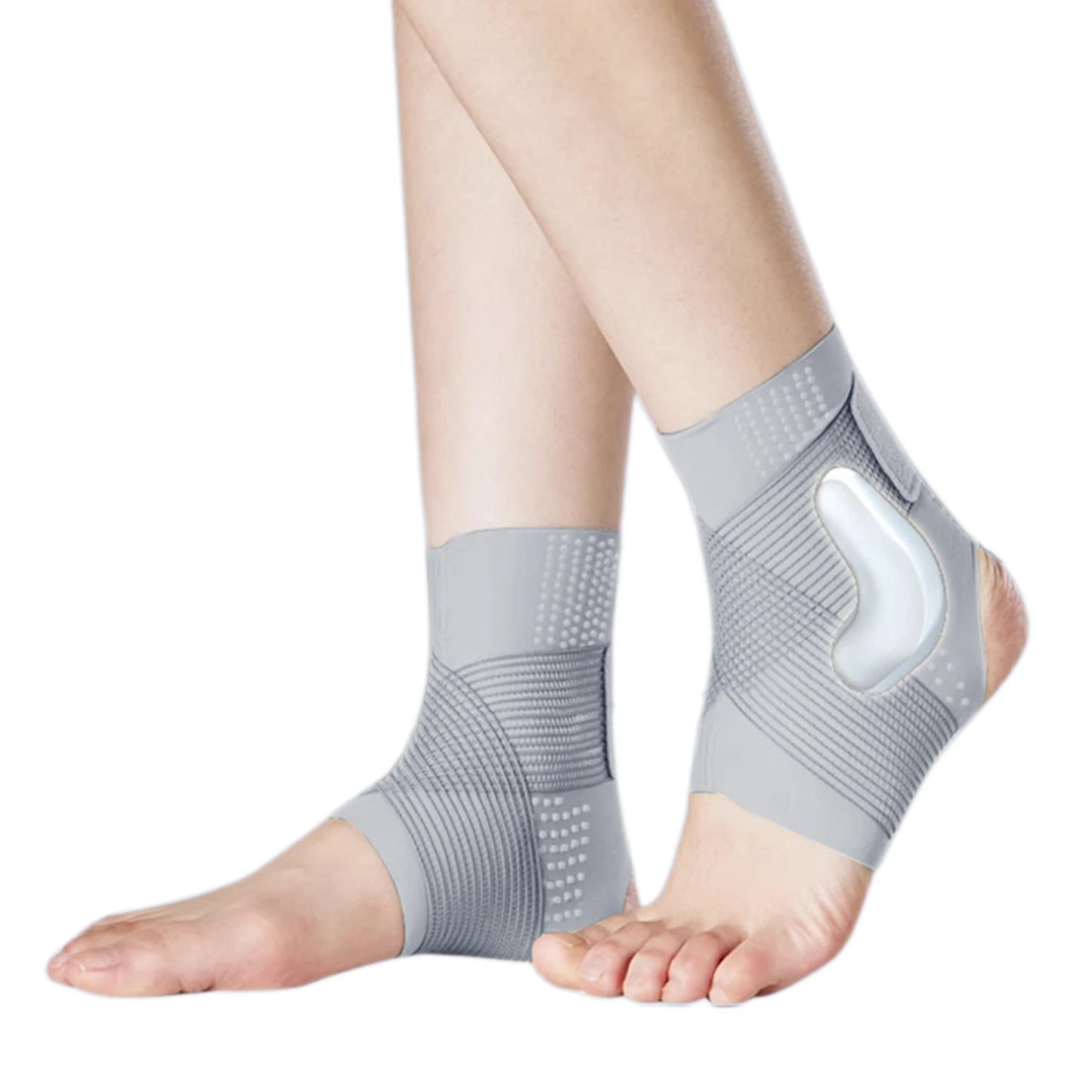 Elastic Ankle Brace with Adjustable Wraps | Gym & Hiking Ankle Brace Support Peaceful Pleasures Health and Wellness Grey XL