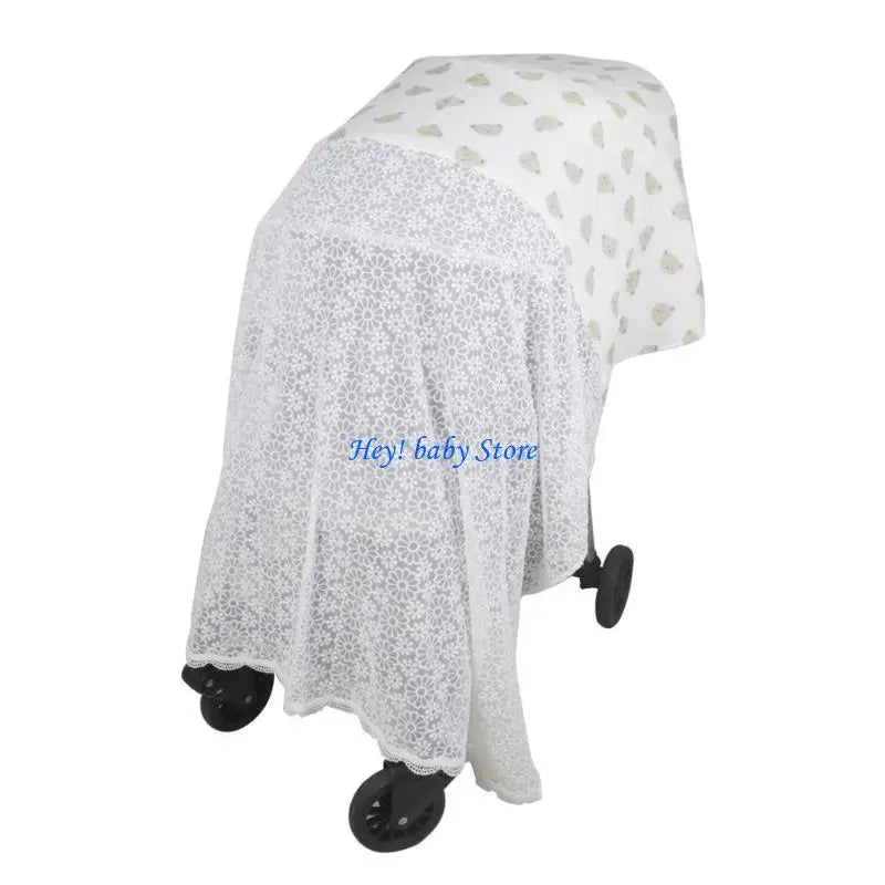 Baby Stroller Canopy Sunshade & Fly Net | Full Coverage 135x120cm
