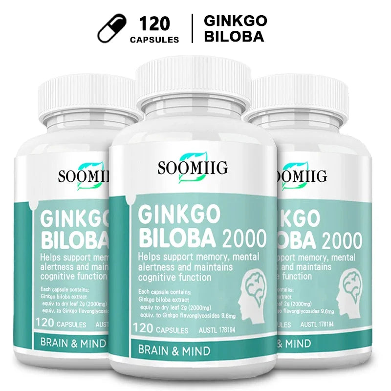 2000mg Ginkgo Biloba Capsules | Memory, Focus & Brain Support