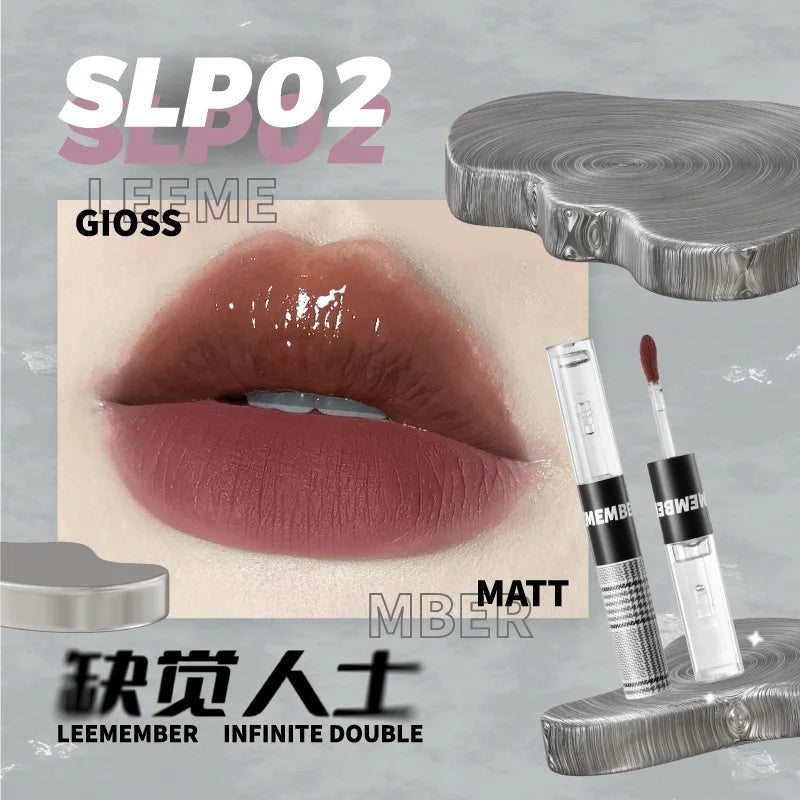Double-Headed Matte Lip Tint & Gloss – Waterproof, Long-Lasting