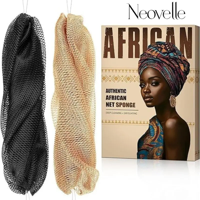 Exfoliating Body Scrub Set – African Mesh Back Scrubber & Sponge