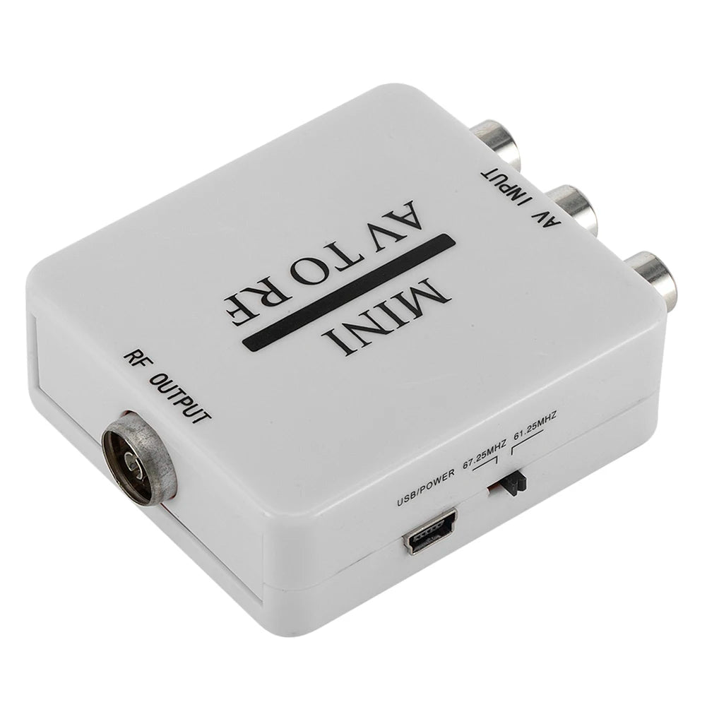 AV To RF Video Converter AV to VGA AV to HDMI-compatible Multi-functional Mini Adapter Box Support RF 67.25/61.25MHz TV Switcher Peaceful Pleasures Health and Wellness