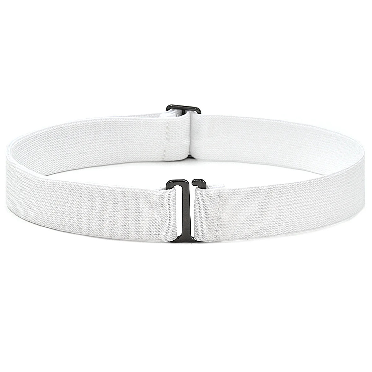 New Waistband Women Invisible Belt Buckle Nylon Comfortable Elastic Belt for Women Men Adjustable No Show Web Belt for Jeans Peaceful Pleasures Health and Wellness white