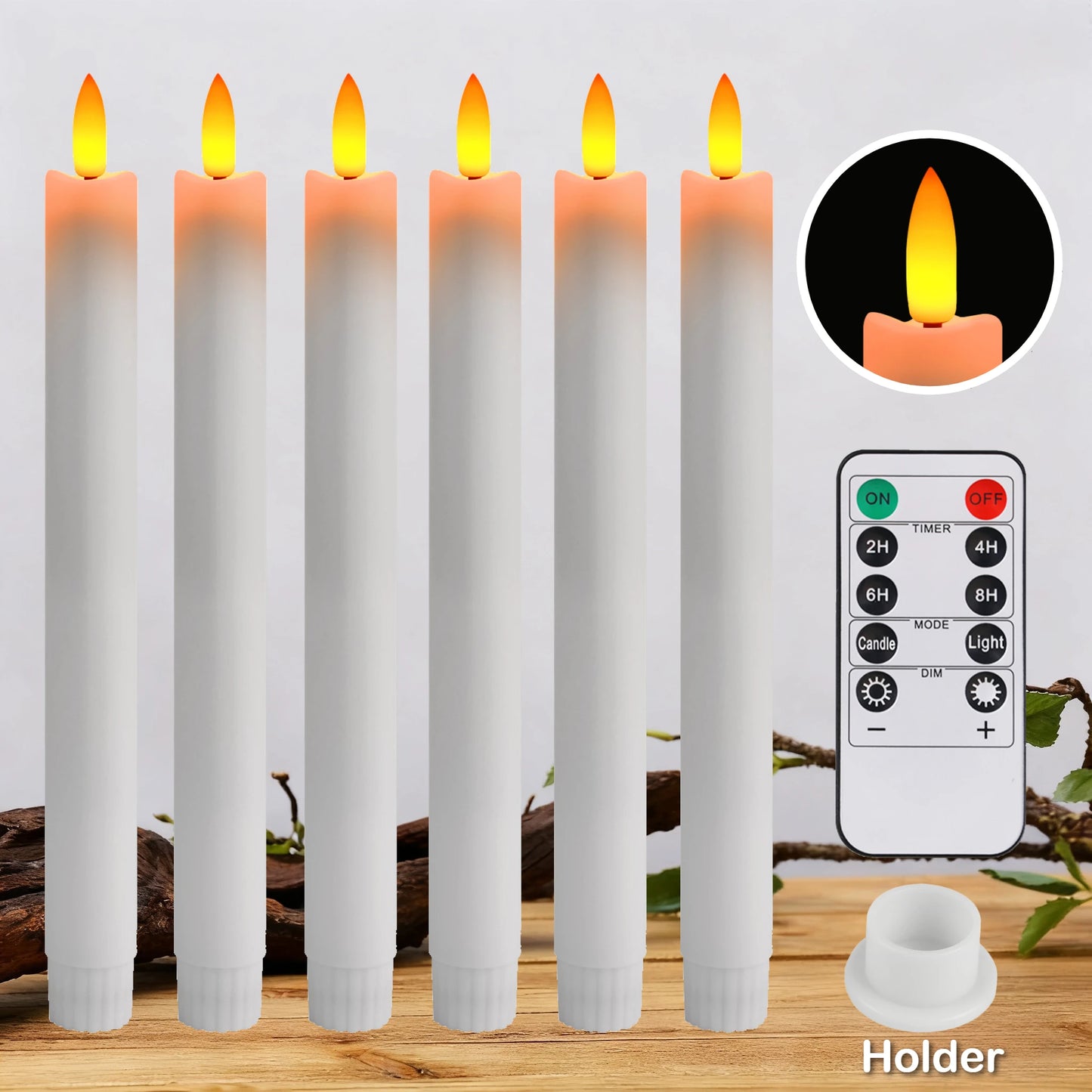 Flameless LED Taper Candles with Remote & Timer | Flickering