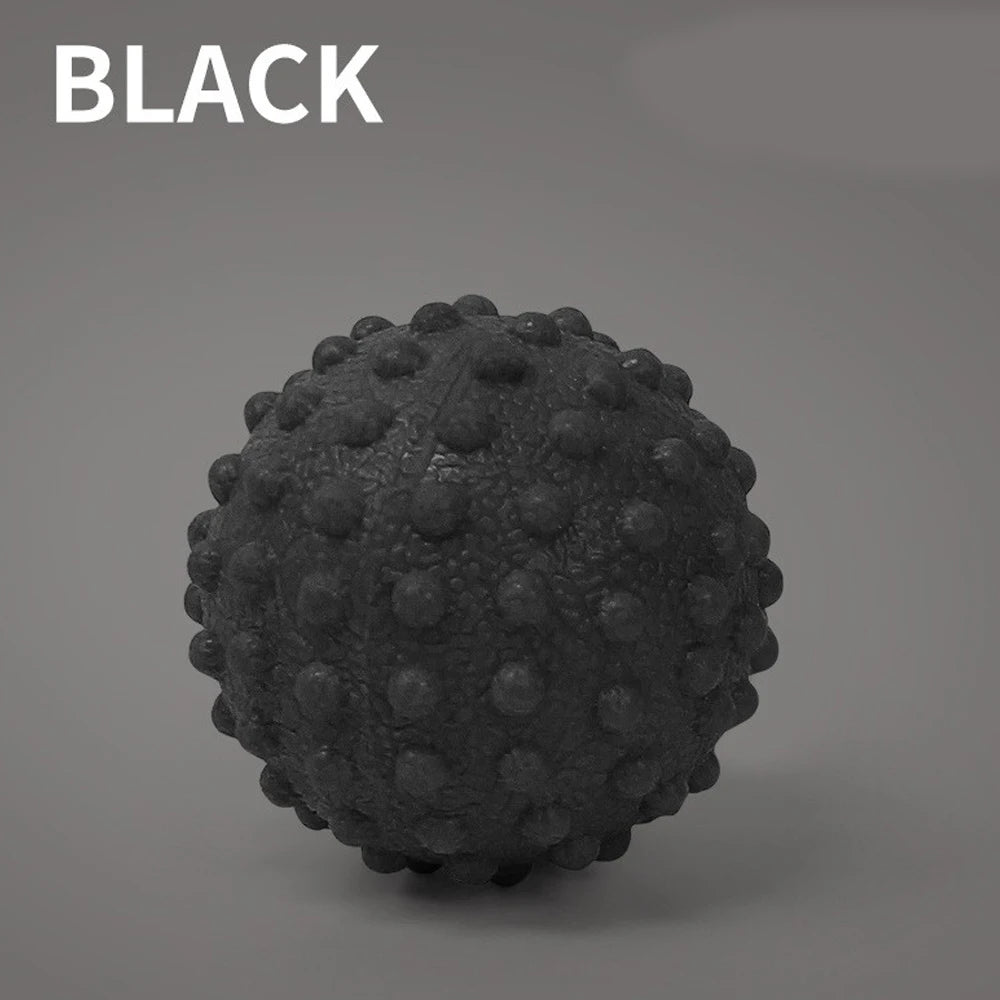 Fascia Ball Raised Point Massage Ball TPR Posture Master Yoga Ball Waist and Back Foot Massage Ball Peaceful Pleasures Health and Wellness black