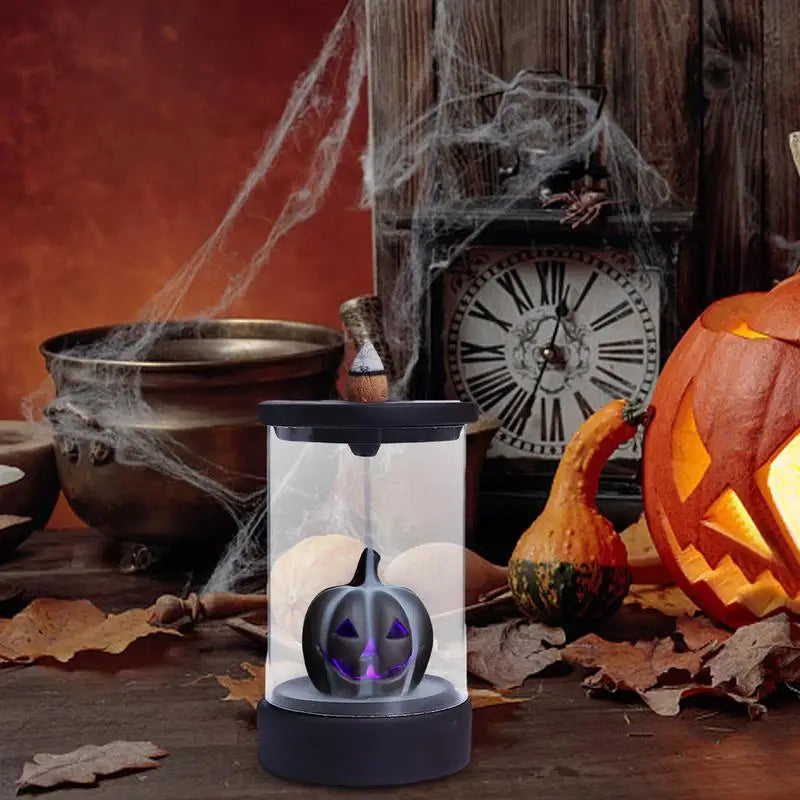 Halloween Pumpkin Backflow Incense Burner | Misty LED Fountain Backflow Incense Burner Peaceful Pleasures Health and Wellness