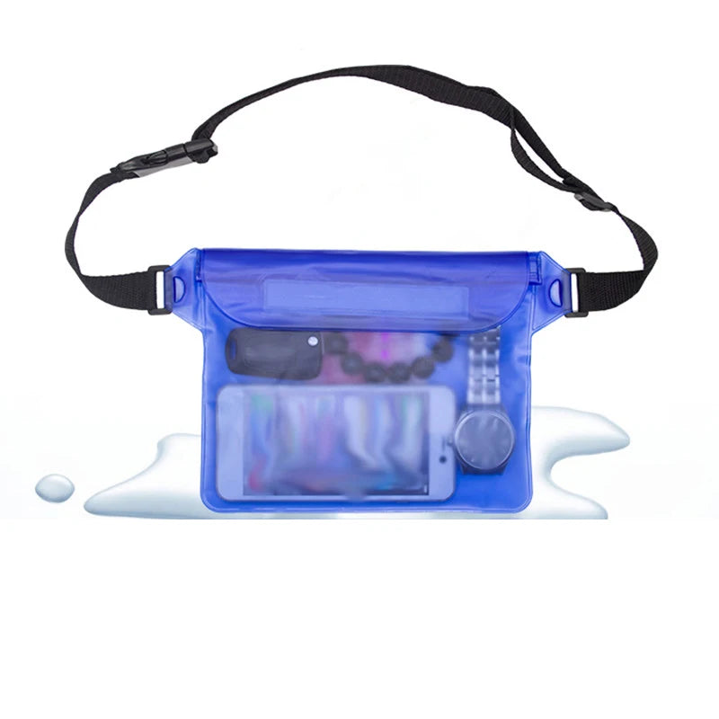 Phone Waterproof Bag Sealing Drift Diving Waist Pack Skiing Beach Boat Sport Swimming Underwater Case Cover Shoulder Bags Peaceful Pleasures Health and Wellness Blue