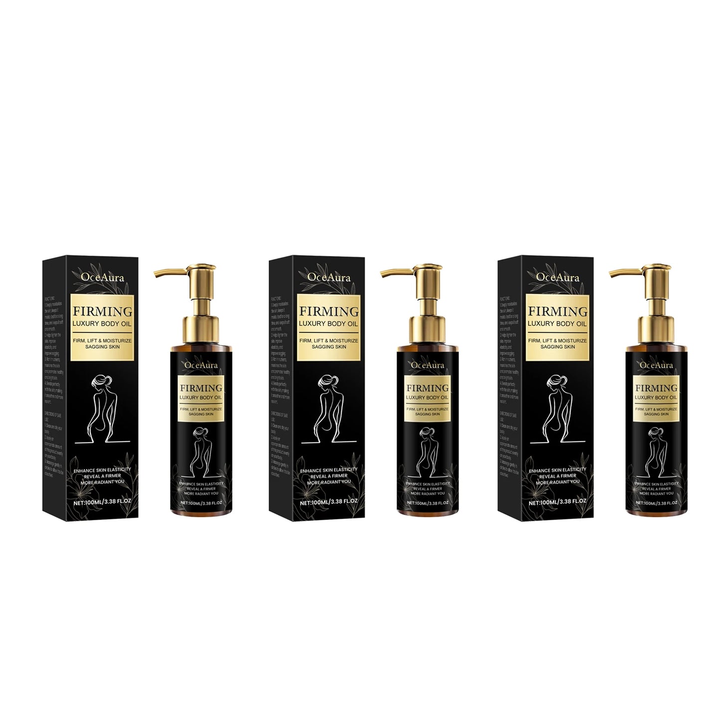Tightening Body Oil Moisturizing Anti Cellulite Improve Sagging Firming Shaping Slimming Smoothing Brightening Body Massage Oil Peaceful Pleasures Health and Wellness 300ml boxed