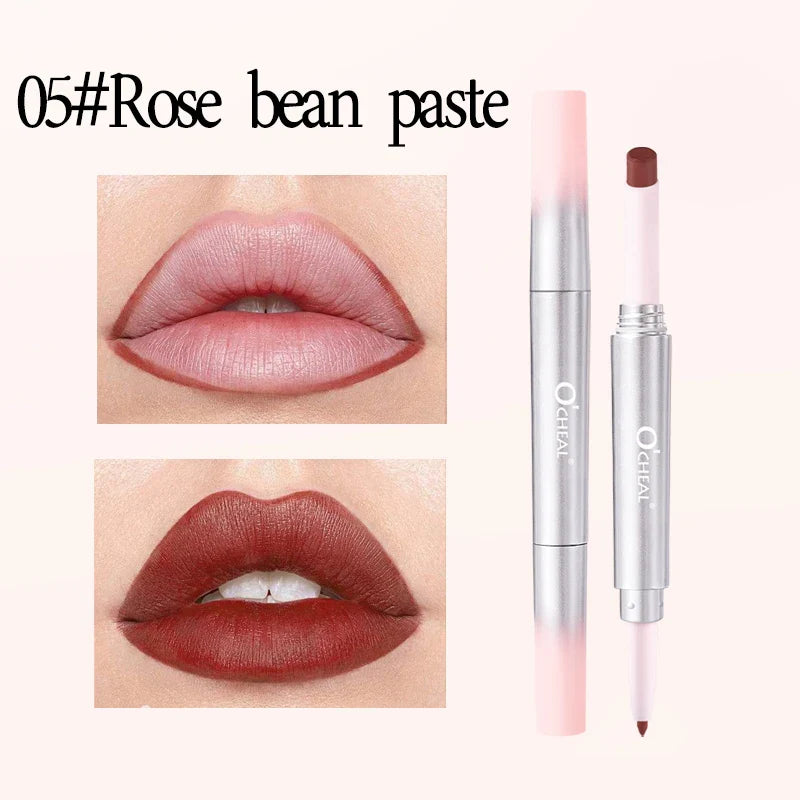 O'CHEAL 2-in-1 Matte Lipstick & Lip Liner Pencil | 24H, 6 Colors