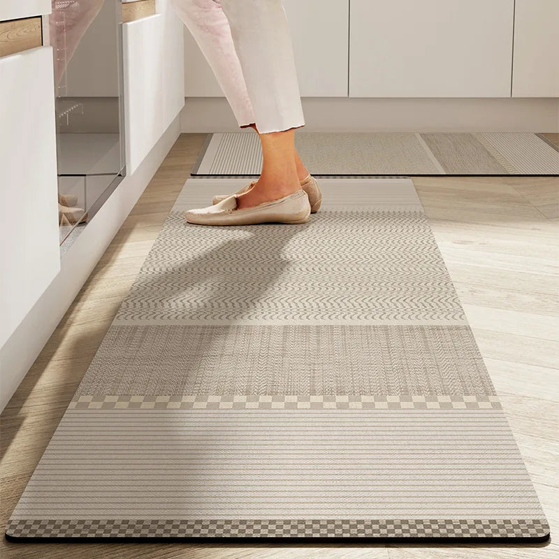 Japanese Style Crystal Velvet Kitchen Mat – Anti-Slip Area Rug