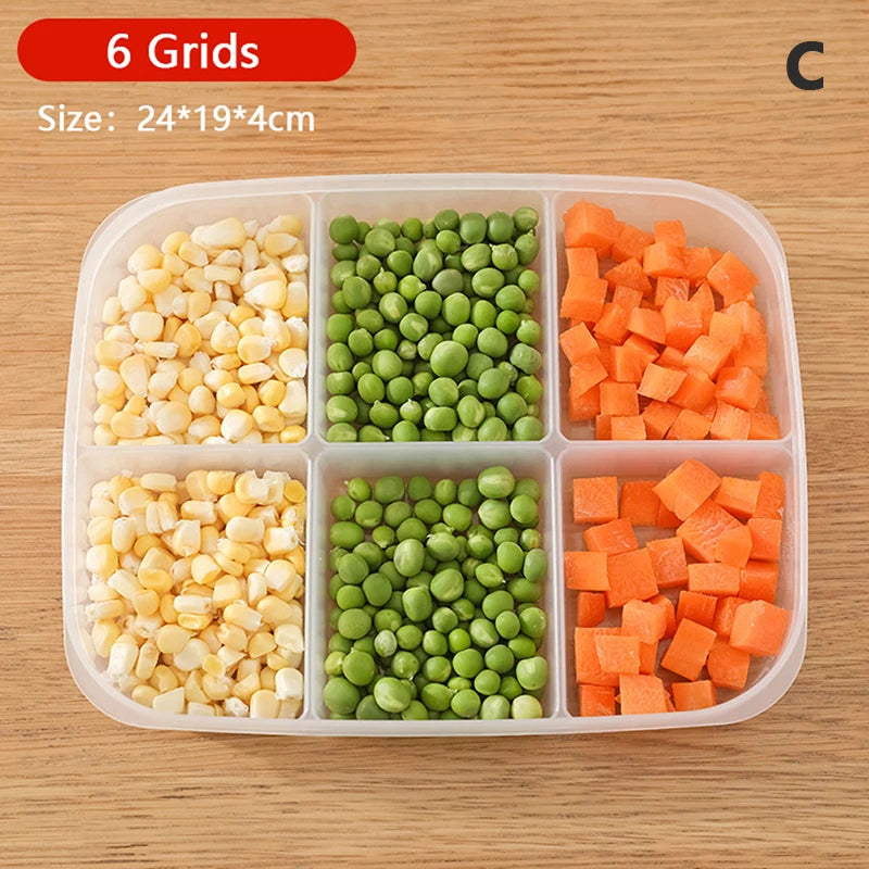 Clear Compartment Food Storage Box | Fridge Organizer Crisper