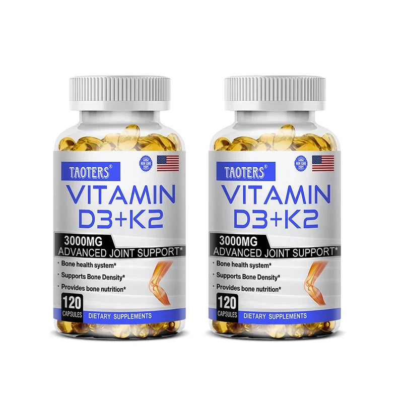 3000 mg Vitamin D3 and K2 Calcium Supplement Peaceful Pleasures Health and Wellness 120 count-2 bottle