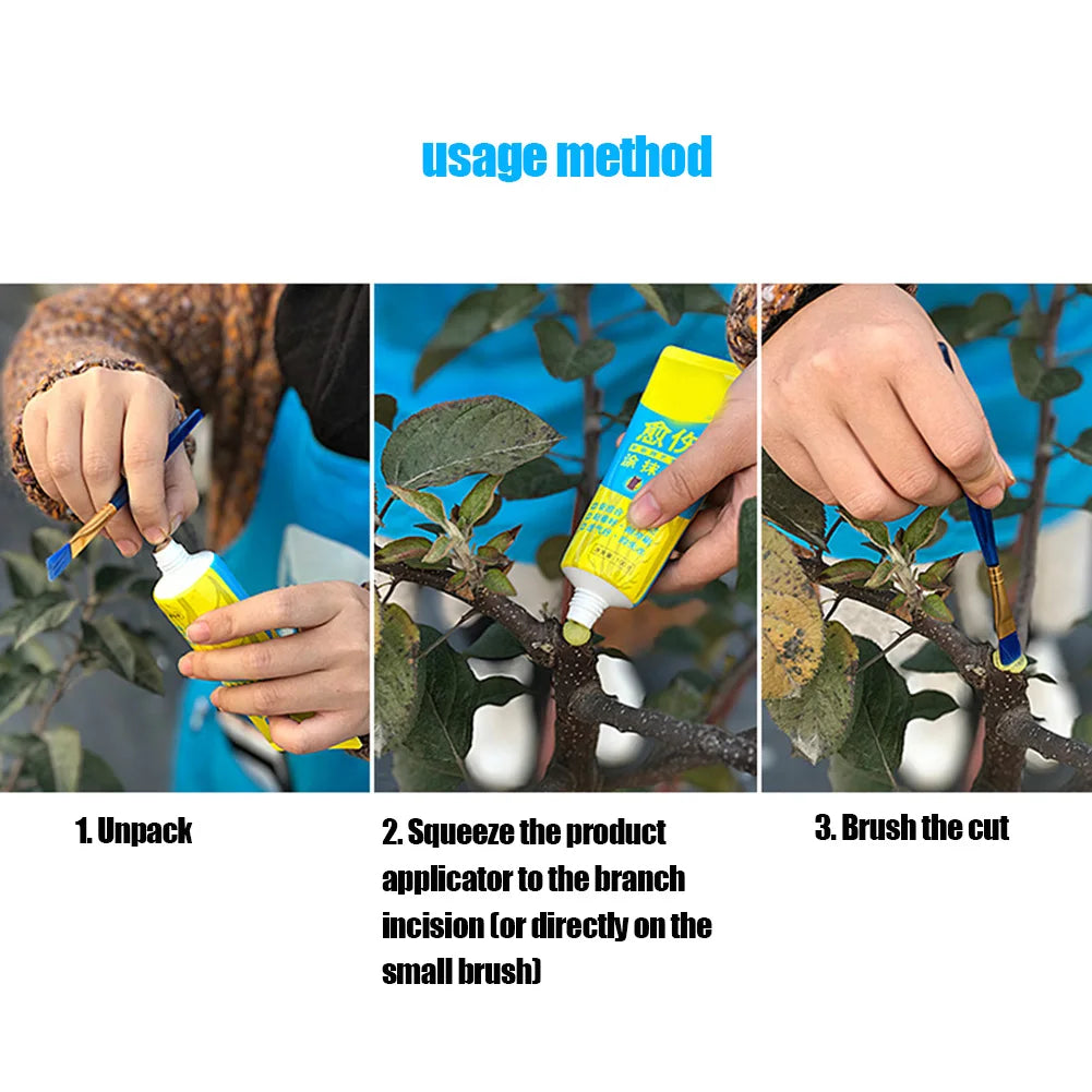Tree Wound Bonsai Cut Paste Smear Agent Pruning Compound Sealer with Brush tree Bonsai plant effective seal wounds and grafts Peaceful Pleasures Health and Wellness
