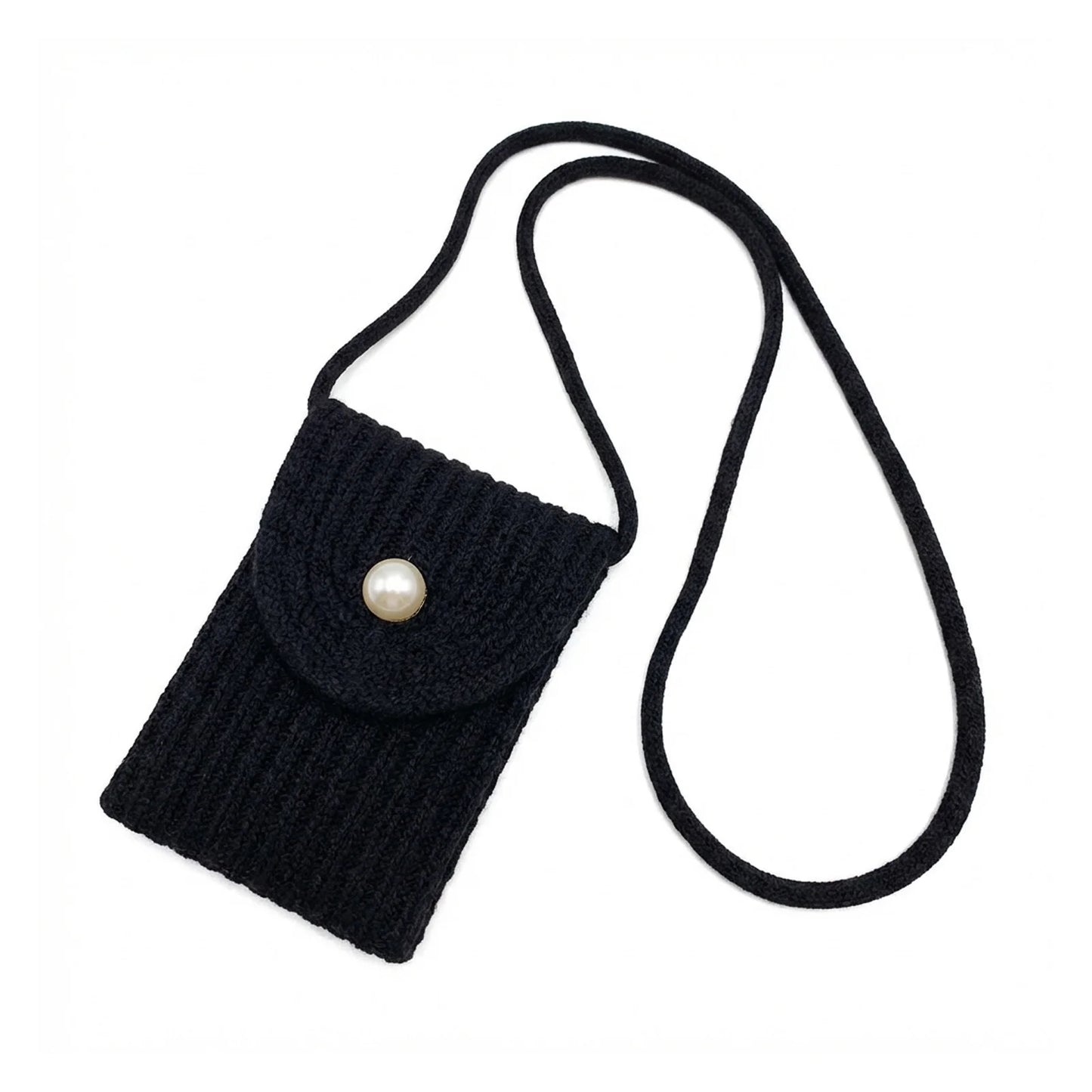Mini Phone Bag Woven Design Lightweight Crossbody Summer Casual Shoulder Bag with Adjustable Strap Peaceful Pleasures Health and Wellness black